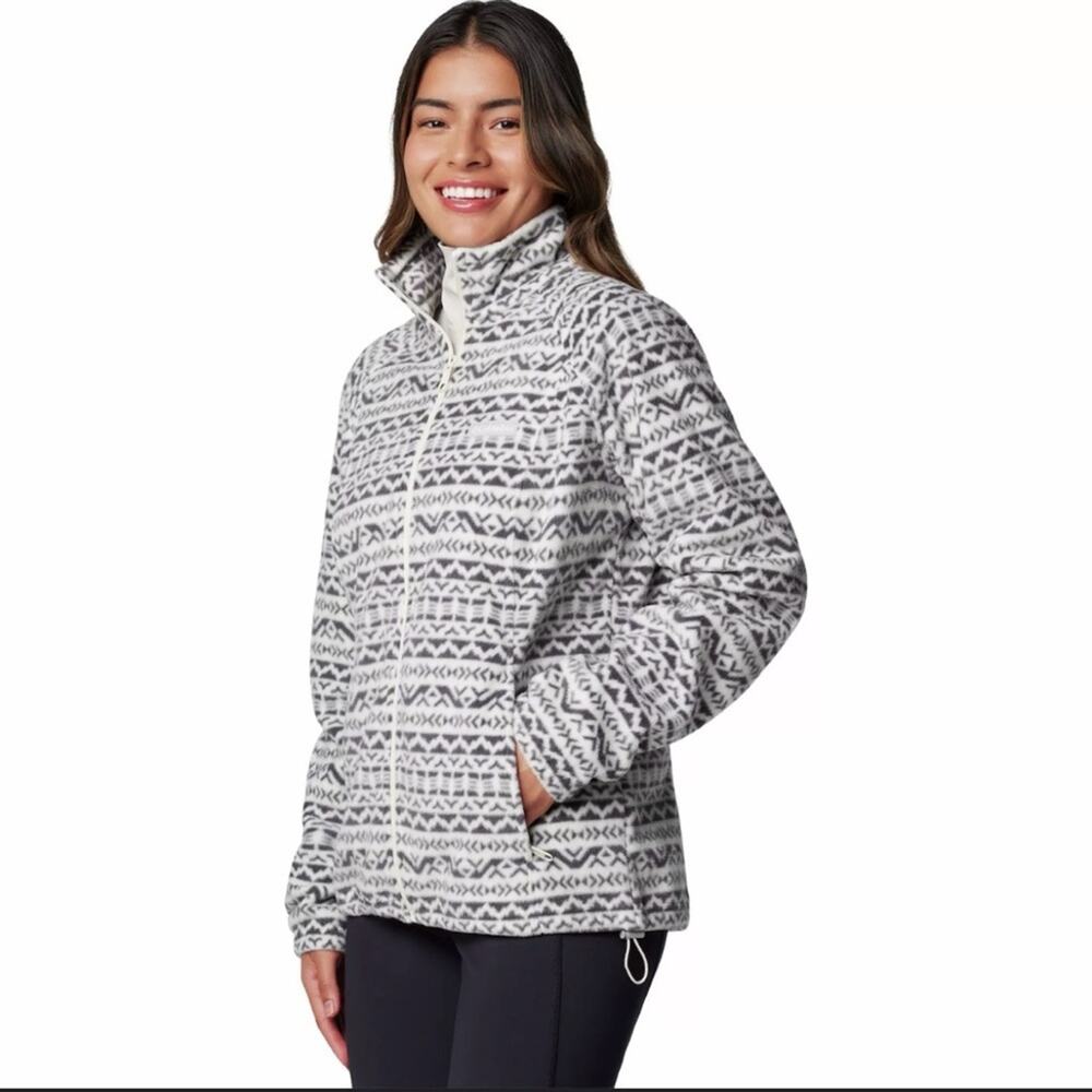 NEW Columbia Women's Benton Springs Printed Full Zip Fleece Jacket Size Medium